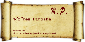 Méhes Piroska névjegykártya
