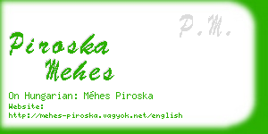 piroska mehes business card